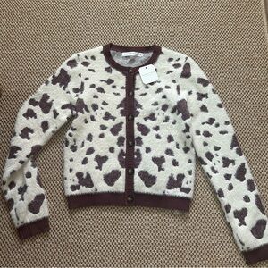 Altar'd State Cow Print Button-Up Cardigan